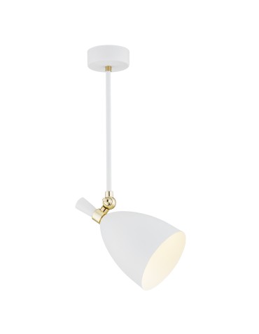 Argon CHARLOTTE lampa wisząca 1 pł. 1x15W (max) biały struktura elementy mosiądzowane 4684