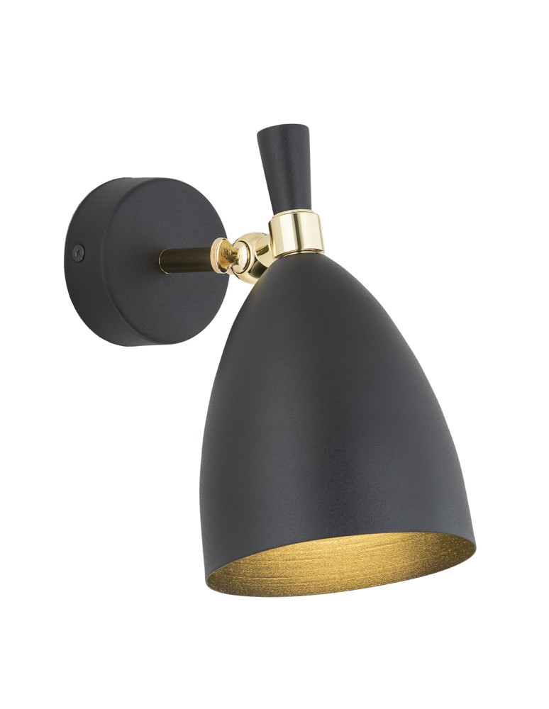 Argon CHARLOTTE kinkiet 1 pł. 1x15W (max) czarny struktura elementy mosiądzowane 4701 Argon CHARLOTTE kinkiet 1 pł. 1x15W (max) czarny struktura elementy mosiądzowane 4701