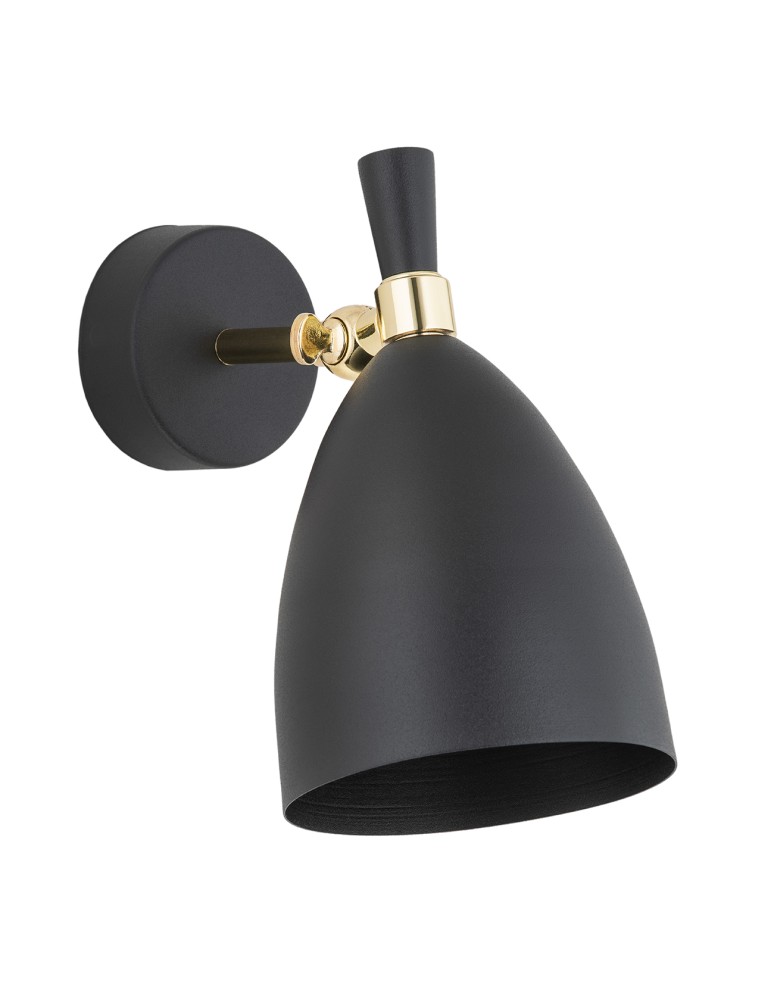 Argon CHARLOTTE kinkiet 1 pł. 1x15W (max) czarny struktura elementy mosiądzowane 4701 Argon CHARLOTTE kinkiet 1 pł. 1x15W (max) czarny struktura elementy mosiądzowane 4701