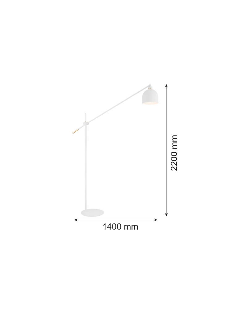 Argon DETROIT lampa podłogowa 1 pł. 1x15W (max) biały struktura elementy mosiądzowane 4734 Argon DETROIT lampa podłogowa 1 pł. 1x15W (max) biały struktura elementy mosiądzowane 4734