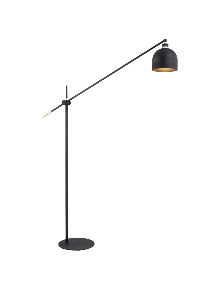 Argon DETROIT lampa podłogowa 1 pł. 1x15W (max) czarny struktura elementy mosiądzowane 4735