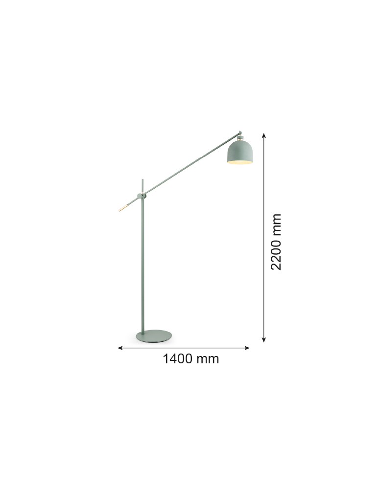 Argon DETROIT lampa podłogowa 1 pł. 1x15W (max) szałwia struktura elementy mosiądzowane 4736 Argon DETROIT lampa podłogowa 1 pł. 1x15W (max) szałwia struktura elementy mosiądzowane 4736