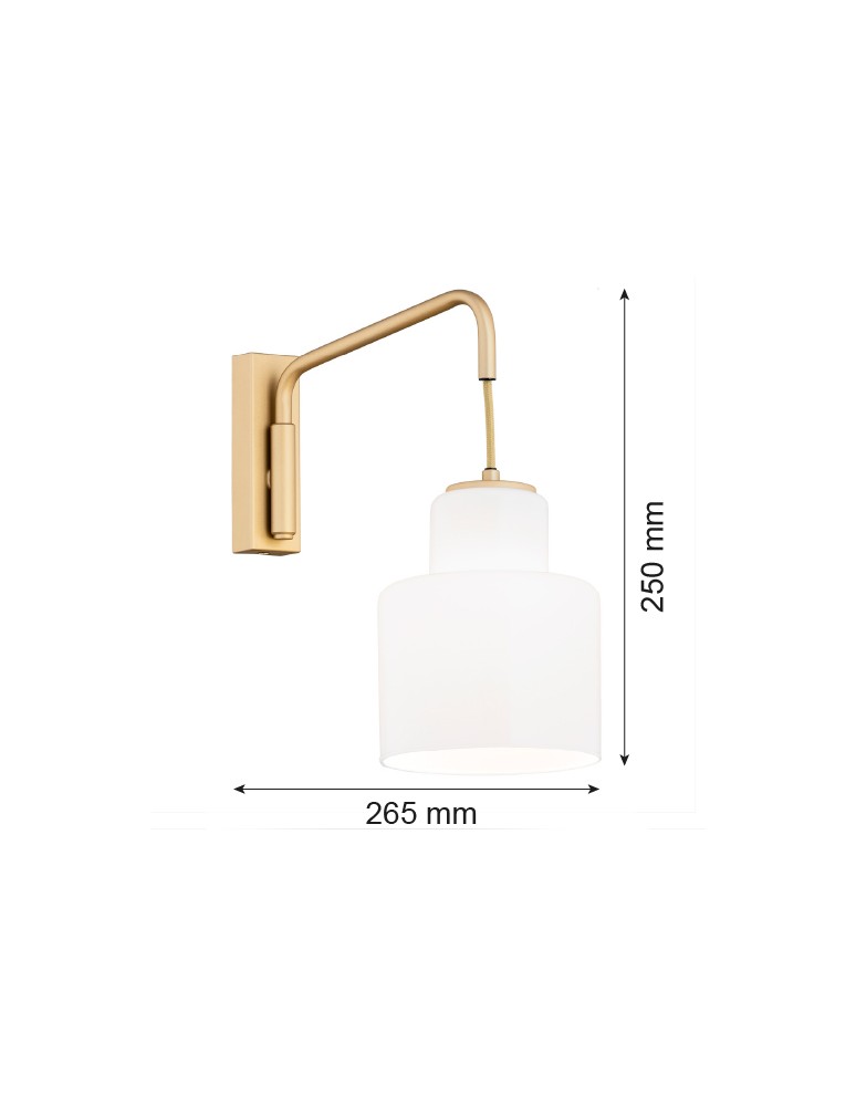 Argon DIUNA kinkiet 1 pł. 1x15W (max) opal złoty 8371 Argon DIUNA kinkiet 1 pł. 1x15W (max) opal złoty 8371