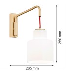 Kinkiety wiszące - Argon DIUNA kinkiet 1 pł. 1x15W (max) opal złoty 8372 - product 3