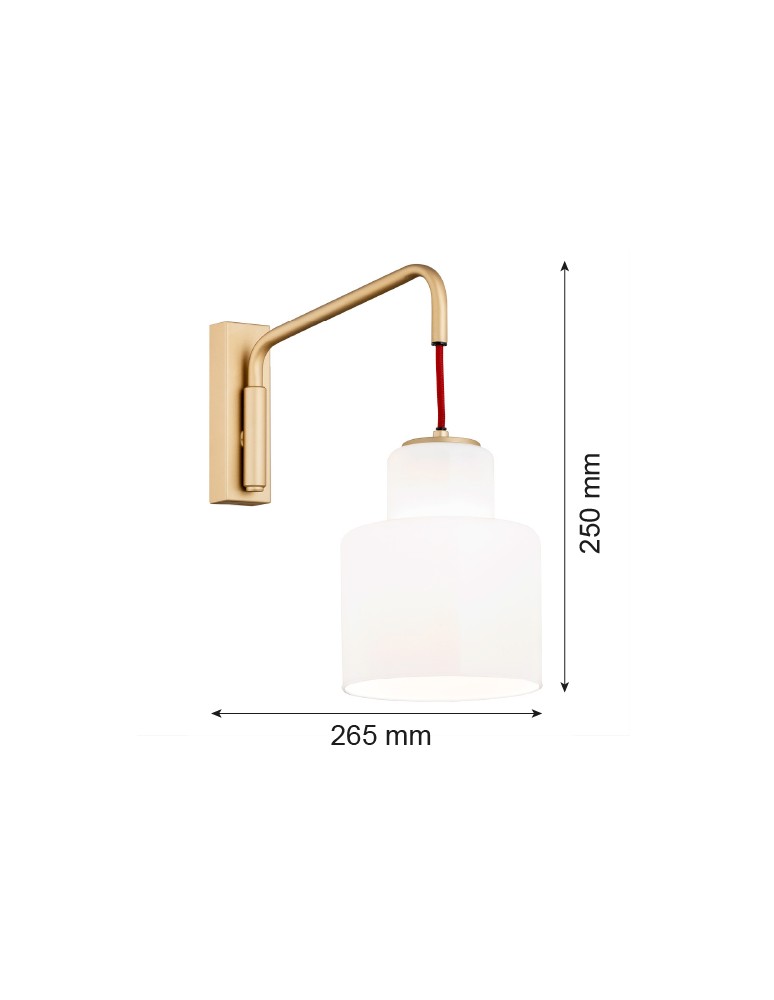 Argon DIUNA kinkiet 1 pł. 1x15W (max) opal złoty 8372