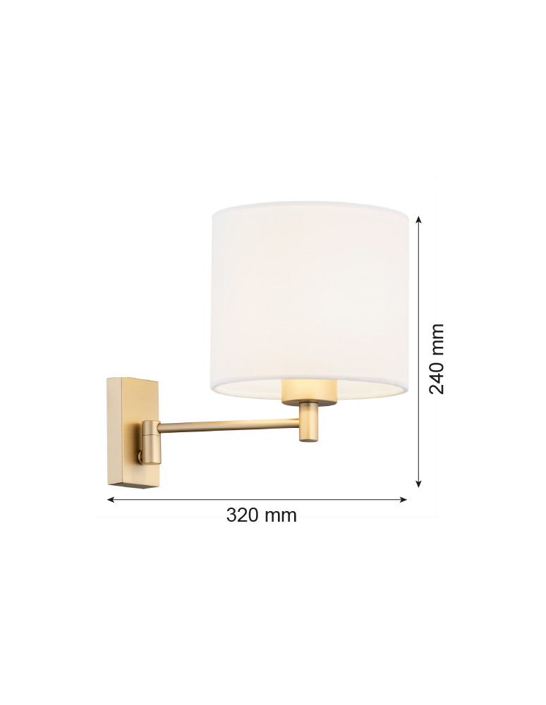 Argon DOLCE kinkiet 1 pł. 1x15W (max) biały złoty 8370 Argon DOLCE kinkiet 1 pł. 1x15W (max) biały złoty 8370