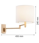 Argon DOLCE kinkiet 1 pł. wysięgnik 1x15W (max) biały złoty 8314 Argon DOLCE kinkiet 1 pł. wysięgnik 1x15W (max) biały złoty 8314