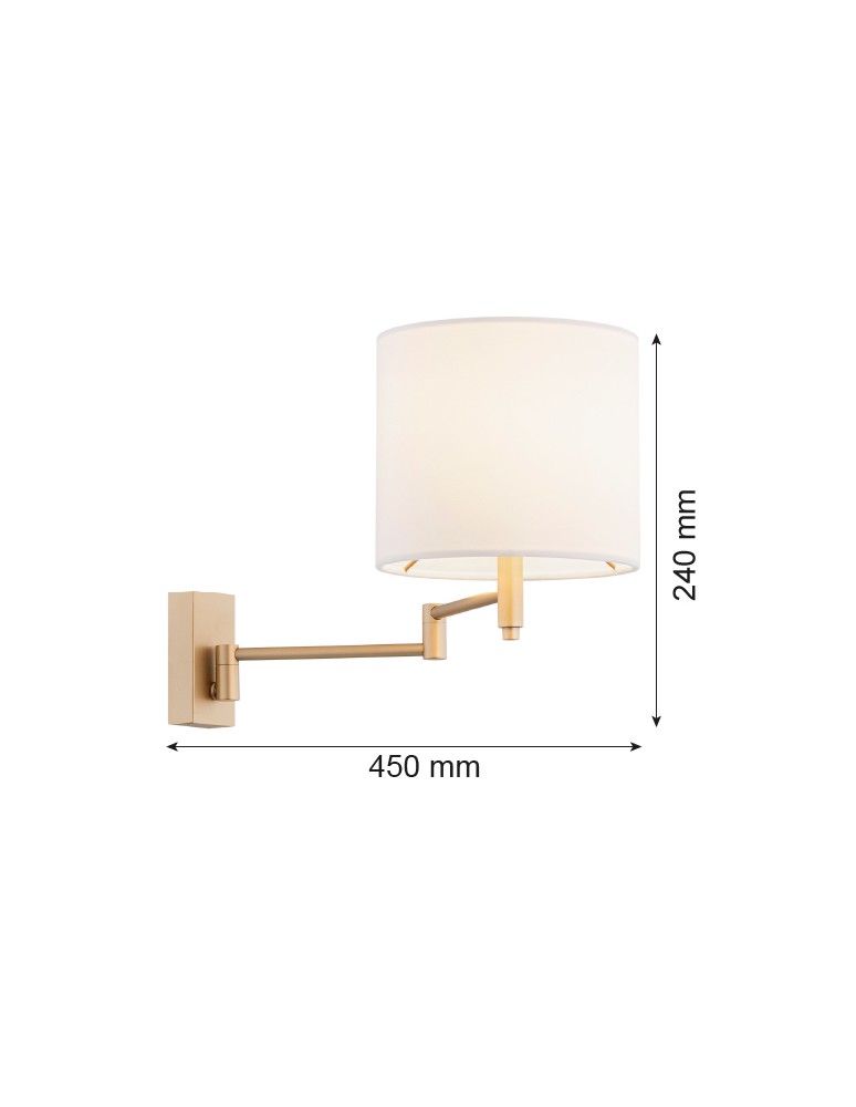 Argon DOLCE kinkiet 1 pł. wysięgnik 1x15W (max) biały złoty 8314 Argon DOLCE kinkiet 1 pł. wysięgnik 1x15W (max) biały złoty 8314