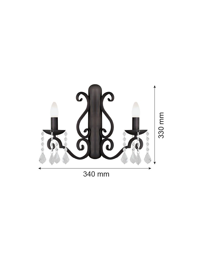 Argon DIADEMA kinkiet 2 pł. 2x7W (max) czarny 7184 Argon DIADEMA kinkiet 2 pł. 2x7W (max) czarny 7184