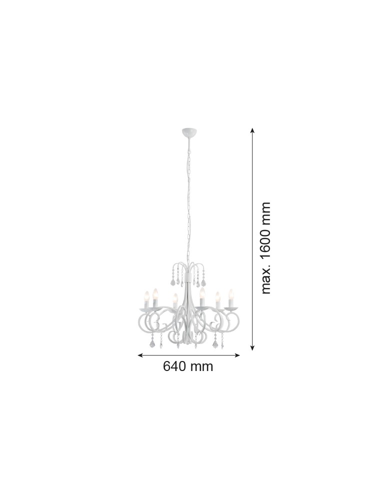 Argon DIADEMA żyrandol 6 pł. 6x7W (max) biały 2561 Argon DIADEMA żyrandol 6 pł. 6x7W (max) biały 2561