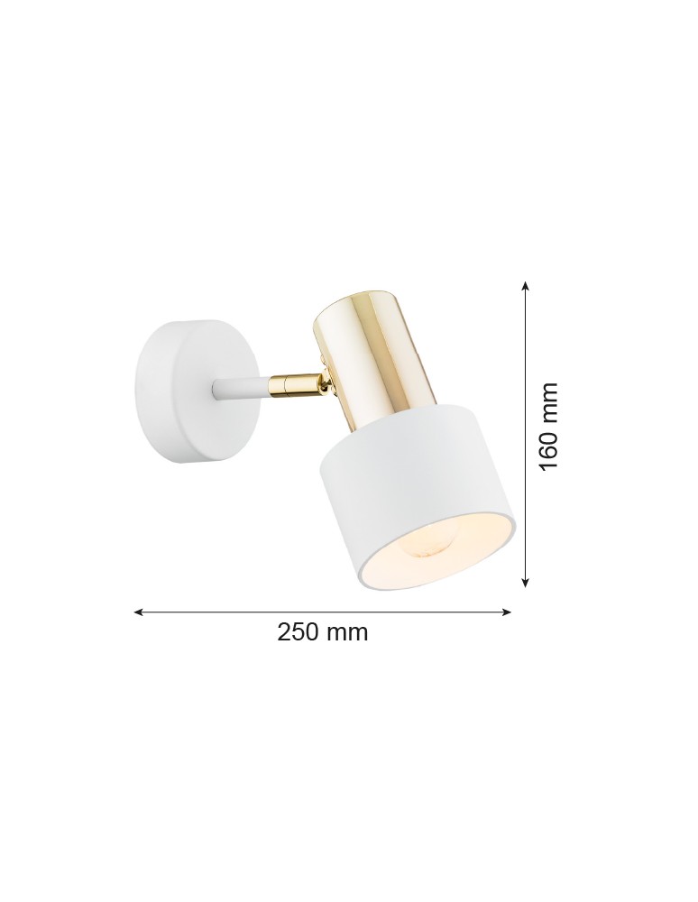 Argon DORIA kinkiet 1 pł. 1x15W (max) biały struktura mosiądz 4264 Argon DORIA kinkiet 1 pł. 1x15W (max) biały struktura mosiądz 4264