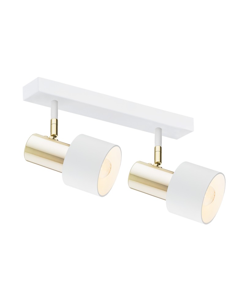 Argon DORIA plafon 2 pł. 2x15W (max) biały struktura mosiądz 927 Argon DORIA plafon 2 pł. 2x15W (max) biały struktura mosiądz 927