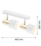 Argon DORIA plafon 2 pł. 2x15W (max) biały struktura mosiądz 927 Argon DORIA plafon 2 pł. 2x15W (max) biały struktura mosiądz 927