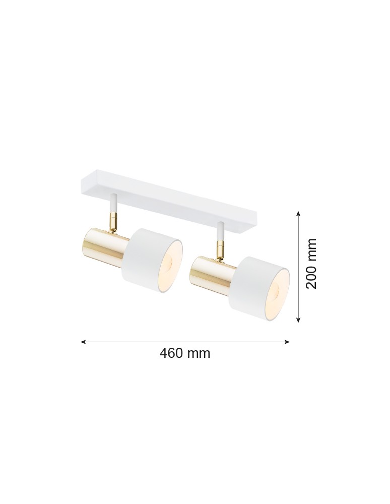 Argon DORIA plafon 2 pł. 2x15W (max) biały struktura mosiądz 927 Argon DORIA plafon 2 pł. 2x15W (max) biały struktura mosiądz 927