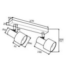 Argon DORIA plafon 2 pł. 2x15W (max) biały struktura mosiądz 927 Argon DORIA plafon 2 pł. 2x15W (max) biały struktura mosiądz 927