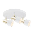 Lampy sufitowe regulowane - spoty - Argon DORIA plafon 3 pł. 3x15W (max) biały struktura mosiądz 6008 - product 1