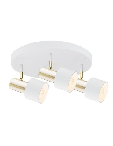 Argon DORIA plafon 3 pł. 3x15W (max) biały struktura mosiądz 6008