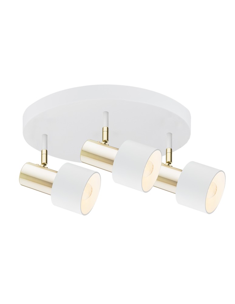Argon DORIA plafon 3 pł. 3x15W (max) biały struktura mosiądz 6008