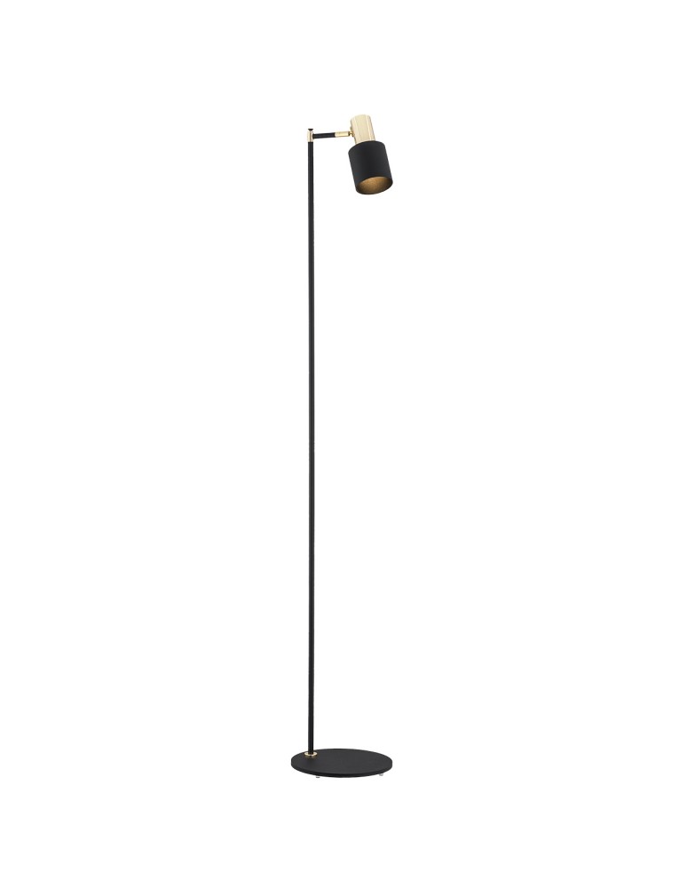 Argon DORIA lampa podłogowa 1 pł. 1x15W (max) czarny struktura elementy mosiądzowane 4259