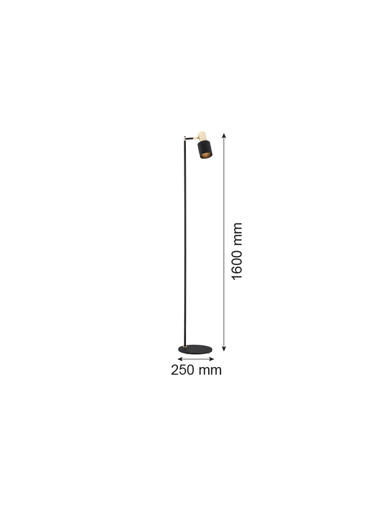 Argon DORIA lampa podłogowa 1 pł. 1x15W (max) czarny struktura elementy mosiądzowane 4259