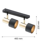 Argon DORIA plafon 2 pł. 2x15W (max) czarny struktura mosiądz 925 Argon DORIA plafon 2 pł. 2x15W (max) czarny struktura mosiądz 925