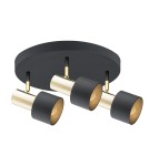 Lampy sufitowe regulowane - spoty - Argon DORIA plafon 3 pł. 3x15W (max) czarny struktura mosiądz 6006 - product 1