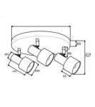 Lampy sufitowe regulowane - spoty - Argon DORIA plafon 3 pł. 3x15W (max) czarny struktura mosiądz 6006 - product 3