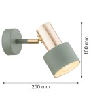 Argon DORIA kinkiet 1 pł. 1x15W (max) szałwia struktura elementy mosiądzowane 4315 Argon DORIA kinkiet 1 pł. 1x15W (max) szałwia struktura elementy mosiądzowane 4315