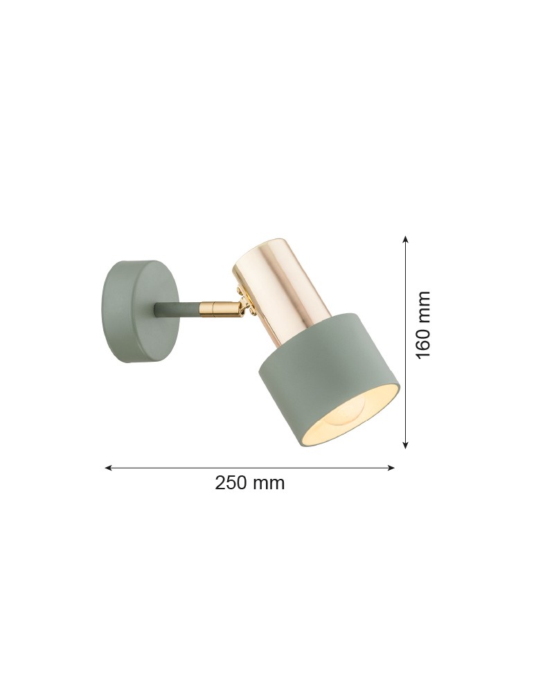 Argon DORIA kinkiet 1 pł. 1x15W (max) szałwia struktura elementy mosiądzowane 4315 Argon DORIA kinkiet 1 pł. 1x15W (max) szałwia struktura elementy mosiądzowane 4315