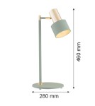 Argon DORIA lampa biurkowa 1 pł. 1x15W (max) szałwia struktura elementy mosiądzowane 4276 Argon DORIA lampa biurkowa 1 pł. 1x15W (max) szałwia struktura elementy mosiądzowane 4276