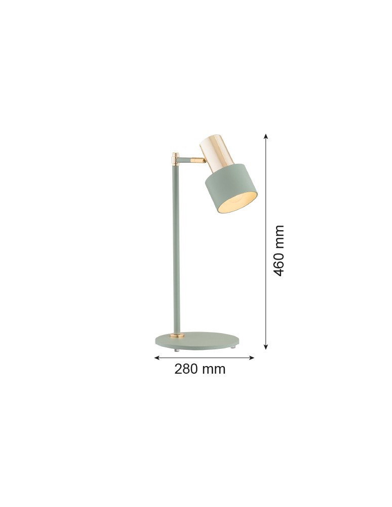 Argon DORIA lampa biurkowa 1 pł. 1x15W (max) szałwia struktura elementy mosiądzowane 4276 Argon DORIA lampa biurkowa 1 pł. 1x15W (max) szałwia struktura elementy mosiądzowane 4276