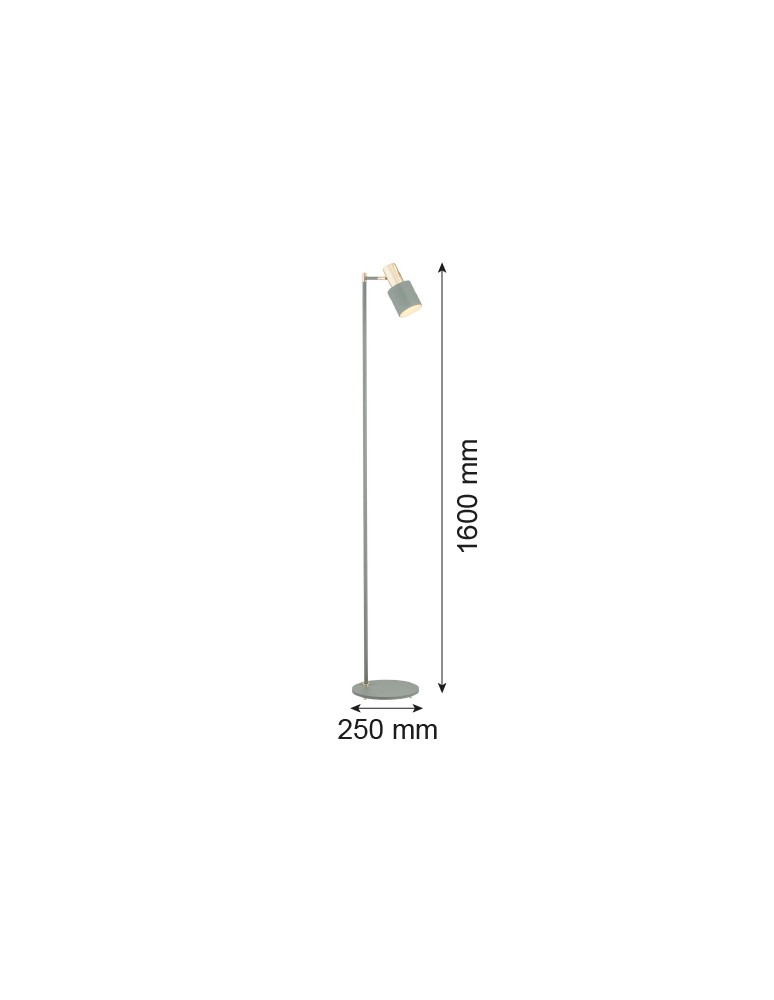 Argon DORIA lampa podłogowa 1 pł. 1x15W (max) szałwia struktura elementy mosiądzowane 4271 Argon DORIA lampa podłogowa 1 pł. 1x15W (max) szałwia struktura elementy mosiądzowane 4271