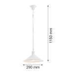 Lampy wiszące industrialne - Argon ERBA lampa wisząca 1 pł. 1x15W (max) biały mat 630 - product 2