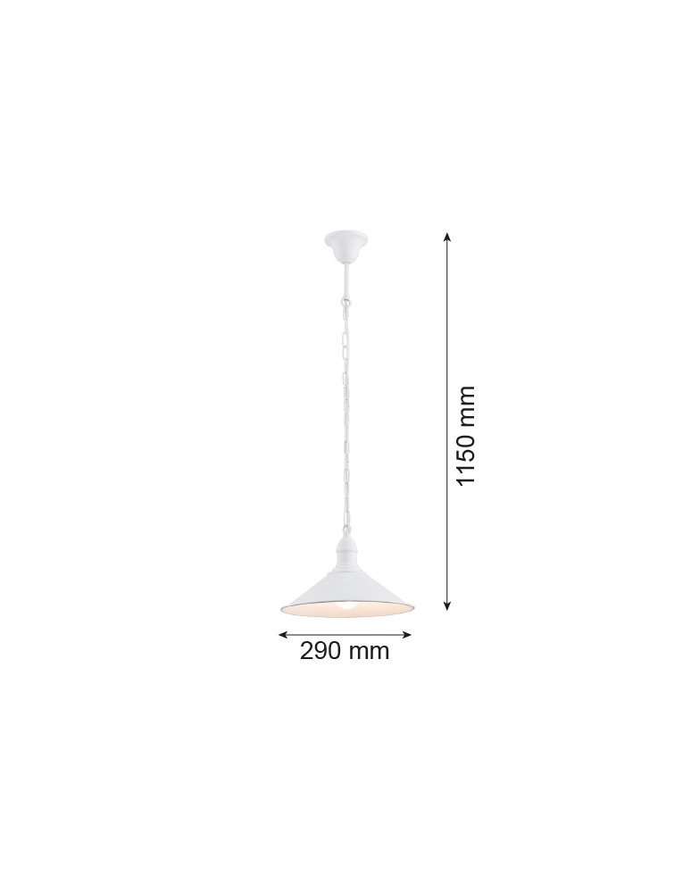 Lampy wiszące industrialne - Argon ERBA lampa wisząca 1 pł. 1x15W (max) biały mat 630 - product kolory-swiatla.pl 2