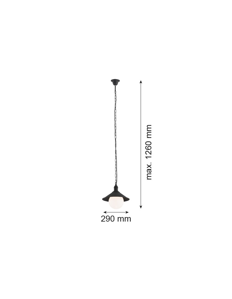 Argon ERBA BIS lampa wisząca 1 pł. 1x15W (max) czarny struktura IP44 3285 Argon ERBA BIS lampa wisząca 1 pł. 1x15W (max) czarny struktura IP44 3285