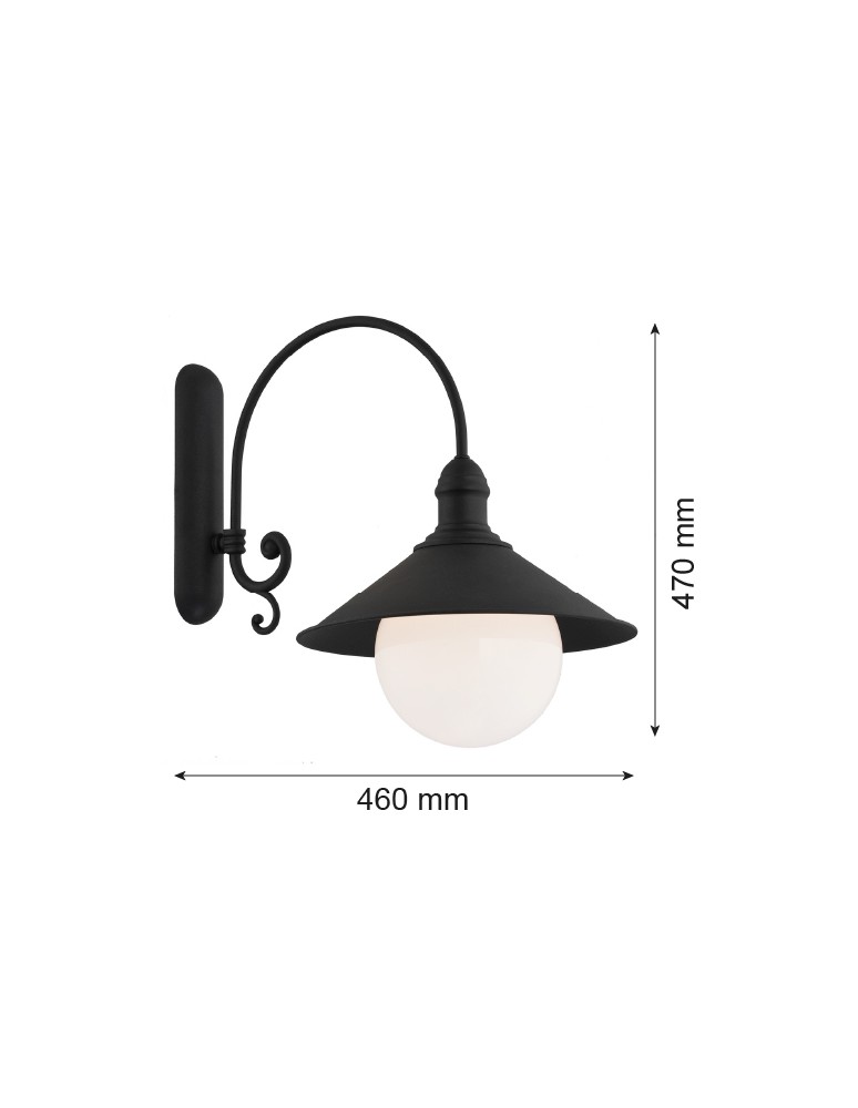 Argon ERBA BIS kinkiet 1 pł. 1x15W (max) czarny struktura IP44 3286 Argon ERBA BIS kinkiet 1 pł. 1x15W (max) czarny struktura IP44 3286