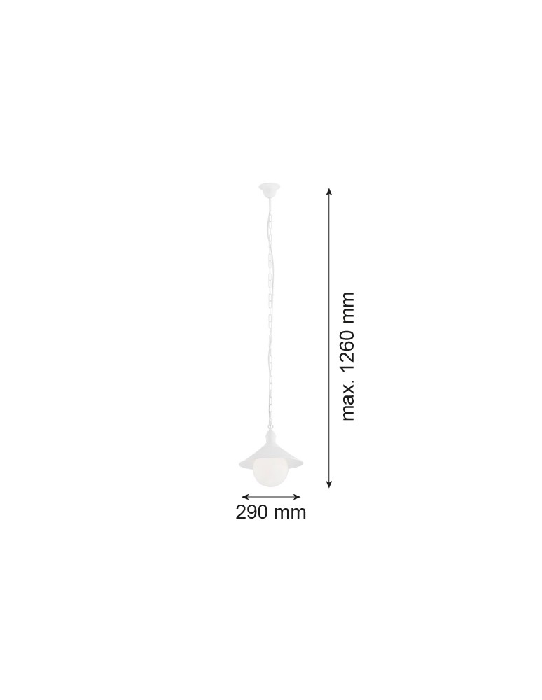 Argon ERBA BIS lampa wisząca 1 pł. 1x15W (max) biały struktura IP44 3296 Argon ERBA BIS lampa wisząca 1 pł. 1x15W (max) biały struktura IP44 3296