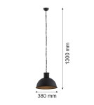 Lampy wiszące industrialne - Argon EUFRAT lampa wisząca 1 pł. 1x15W (max) czarny struktura 3191 - product 2