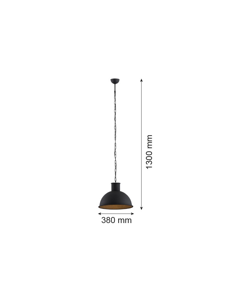 Lampy wiszące industrialne - Argon EUFRAT lampa wisząca 1 pł. 1x15W (max) czarny struktura 3191 - product kolory-swiatla.pl 2