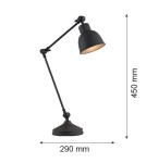 Argon EUFRAT lampa biurkowa 1 pł. 1x15W (max) czarny struktura 3197 Argon EUFRAT lampa biurkowa 1 pł. 1x15W (max) czarny struktura 3197