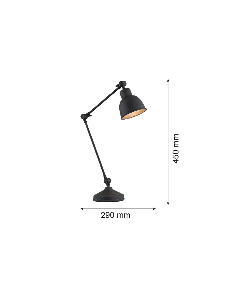 Argon EUFRAT lampa biurkowa 1 pł. 1x15W (max) czarny struktura 3197 Argon EUFRAT lampa biurkowa 1 pł. 1x15W (max) czarny struktura 3197