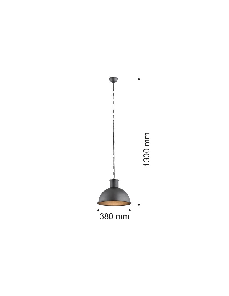 Lampy wiszące industrialne - Argon EUFRAT lampa wisząca 1 pł. 1x15W (max) antracyt struktura 3192 - product kolory-swiatla.pl 2
