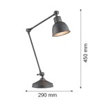 Lampki biurkowe - Argon EUFRAT lampa biurkowa 1 pł. 1x15W (max) antracyt struktura 3195 - product 2
