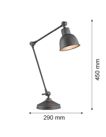 Argon EUFRAT lampa biurkowa 1 pł. 1x15W (max) antracyt struktura 3195 - produkt 2