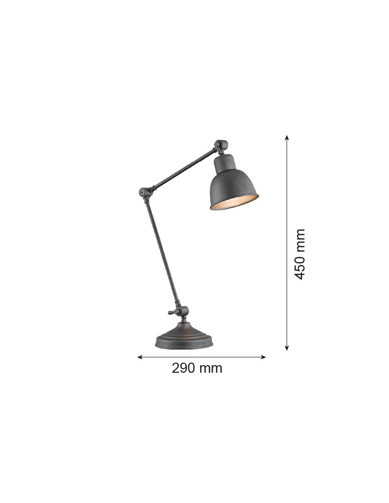 Lampki biurkowe - Argon EUFRAT lampa biurkowa 1 pł. 1x15W (max) antracyt struktura 3195 - product kolory-swiatla.pl 2