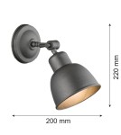 Kinkiety loftowe - industrialne - Argon EUFRAT kinkiet 1 pł. 1x15W (max) antracyt struktura 3183 - product 2