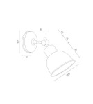 Kinkiety loftowe - industrialne - Argon EUFRAT kinkiet 1 pł. 1x15W (max) antracyt struktura 3183 - product 3