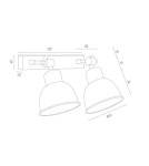 Kinkiety loftowe - industrialne - Argon EUFRAT kinkiet 2 pł. 2x15W (max) antracyt struktura 677 - product 3