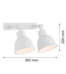 Kinkiety loftowe - industrialne - Argon EUFRAT kinkiet 2 pł. 2x15W (max) biały struktura 676 - product 2