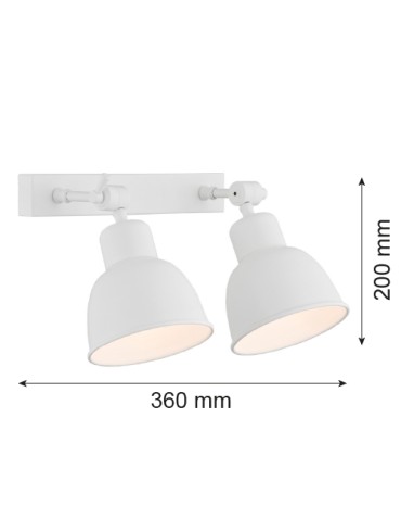 Argon EUFRAT kinkiet 2 pł. 2x15W (max) biały struktura 676 - produkt 2